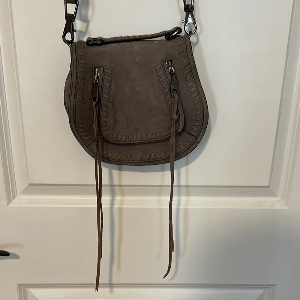 Dark Grey Rebecca Minkoff Suede Saddle Bag